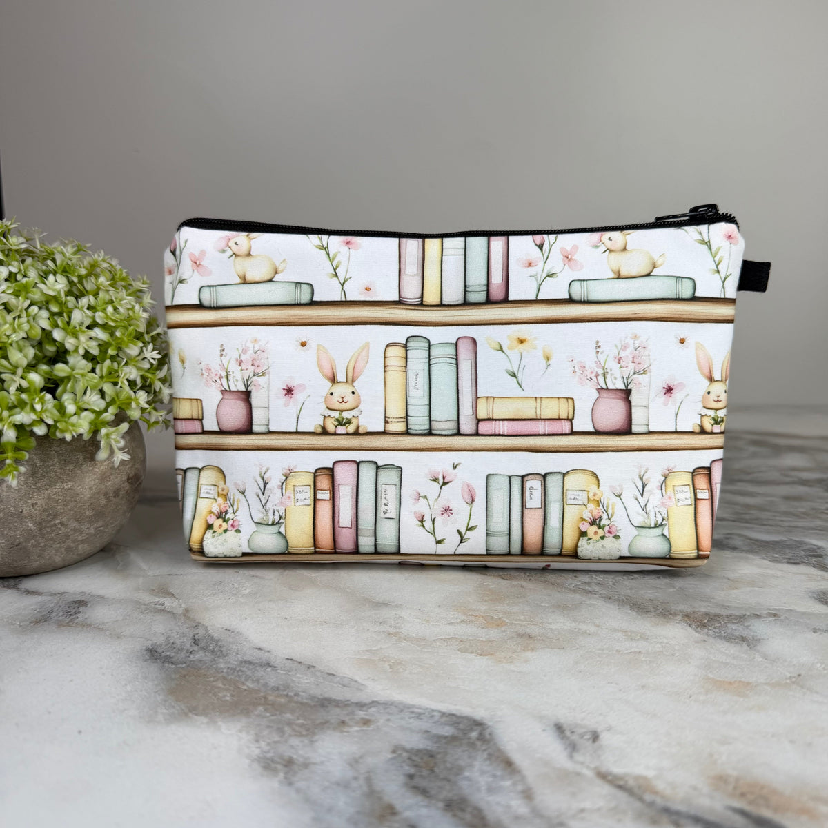 Pouch - Book, Bookshelf Bunny