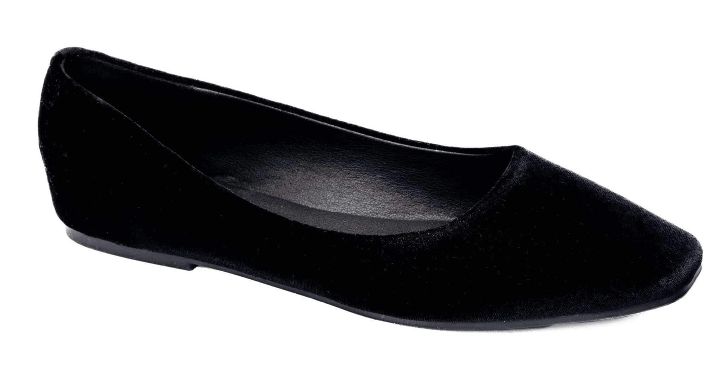 Over it-black velvet flats