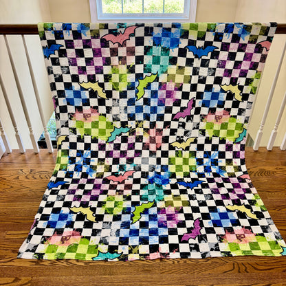 Blanket Halloween #24 - Rainbow Bat Checker