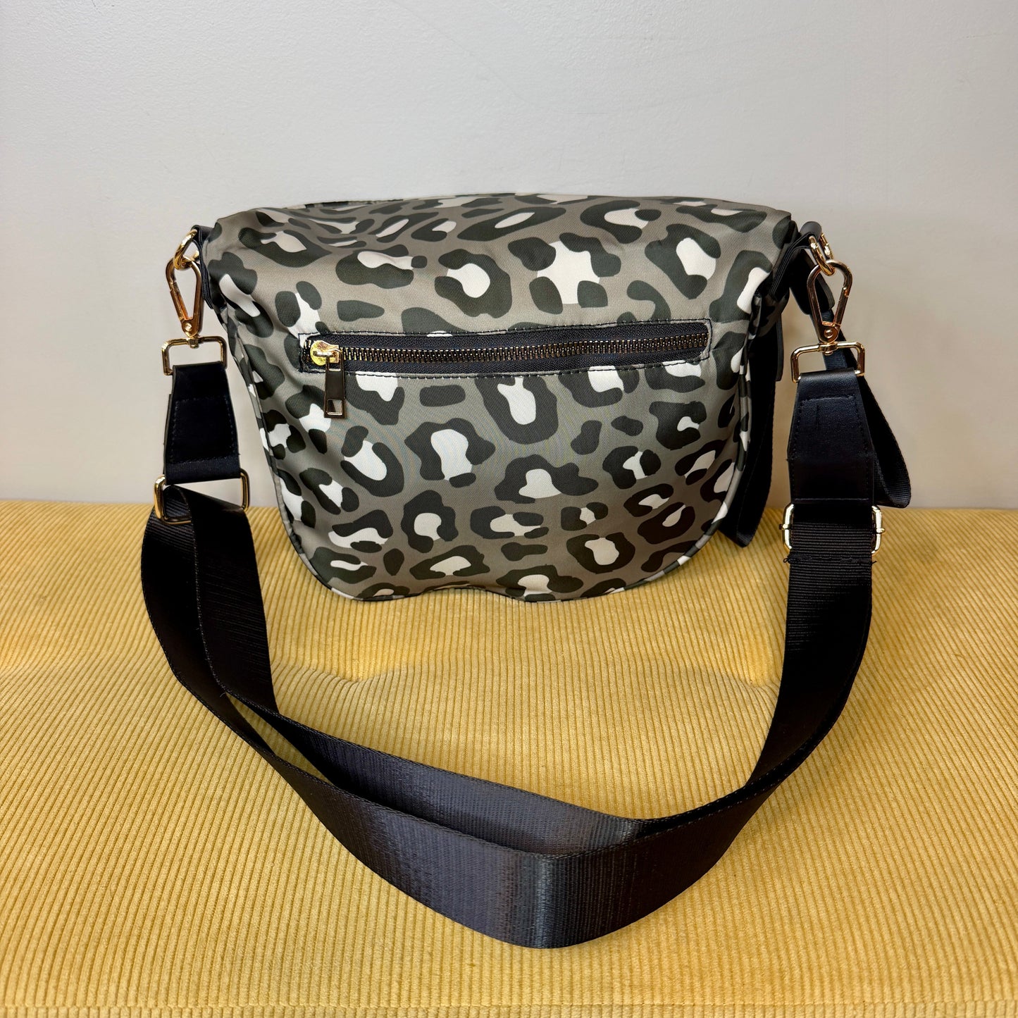 The Roni Nylon Crossbody - Animal Print Grey