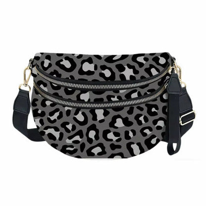 The Roni Nylon Crossbody - Animal Print Grey