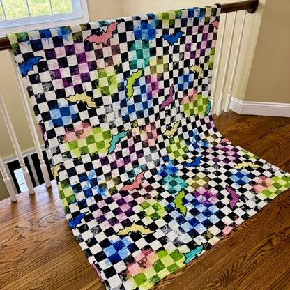 Blanket Halloween #24 - Rainbow Bat Checker