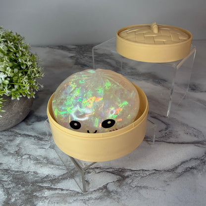 Squishy Toy - Viral Dumpling, Clear Holographic