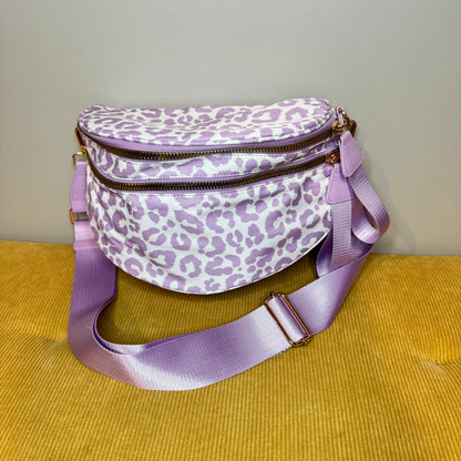 The Roni Nylon Crossbody - Animal Print Light Purple
