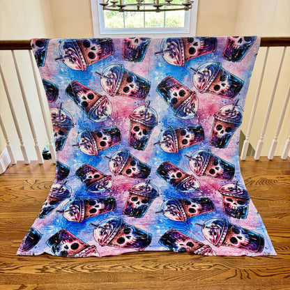 Blanket Halloween #19 - Skull Purple Blue