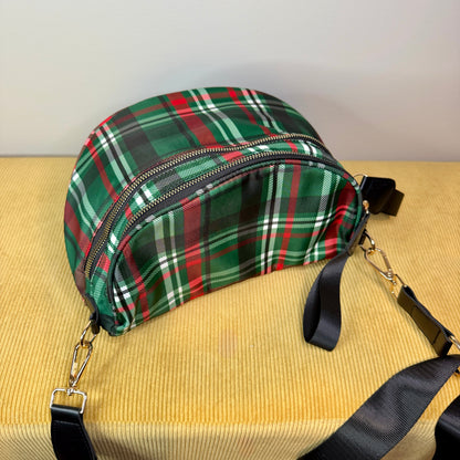The Roni Nylon Crossbody - Green Plaid - PREORDER