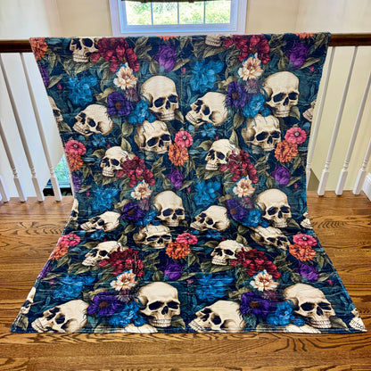 Blanket Halloween #9 - Floral Skull