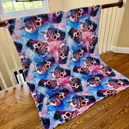Blanket Halloween #19 - Skull Purple Blue