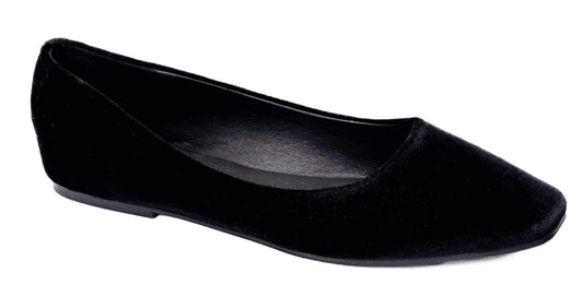 Over it-black velvet flats